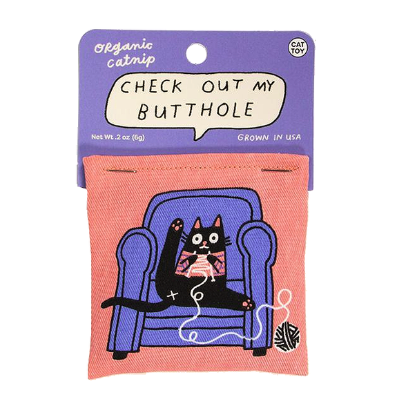 Check It Out Funny Cotton Pouch Filled With Organic Catnip Cat Toy