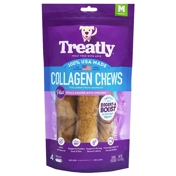 Collagen Chews Beefhide Rolls Coated with Chicken Dog Chews