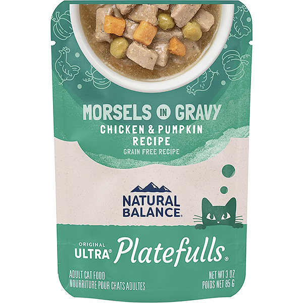 Original Ultra Platefulls Morsels in Gravy Chicken & Pumpkin Recipe Grain-Free Pouch Wet Food Cat Food