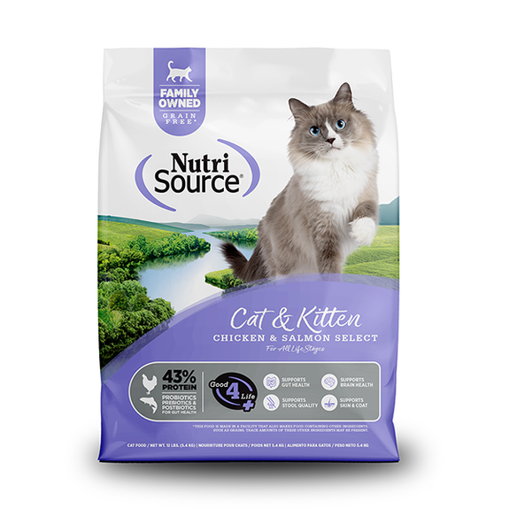 Cat & Kitten Chicken & Salmon Select Grain-Free Dry Cat Food