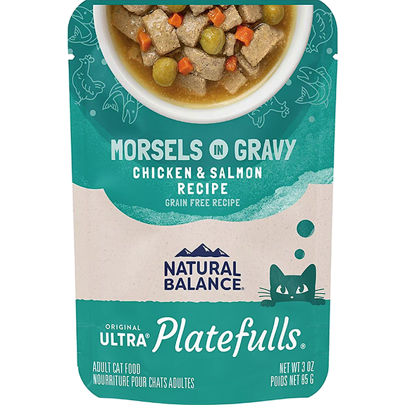 Original Ultra Platefulls Morsels in Gravy Chicken & Salmon Recipe Grain-Free Pouch Wet Food Cat Food