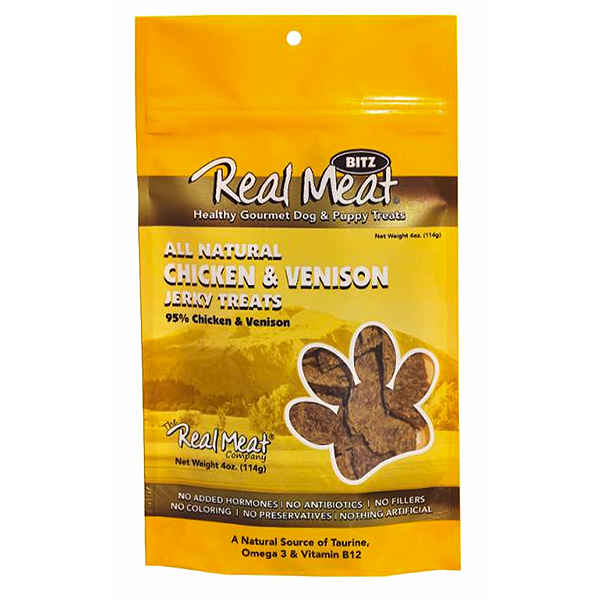 Bitz All Natural 95% Chicken & Venison Grain-Free Jerky Dog Treats