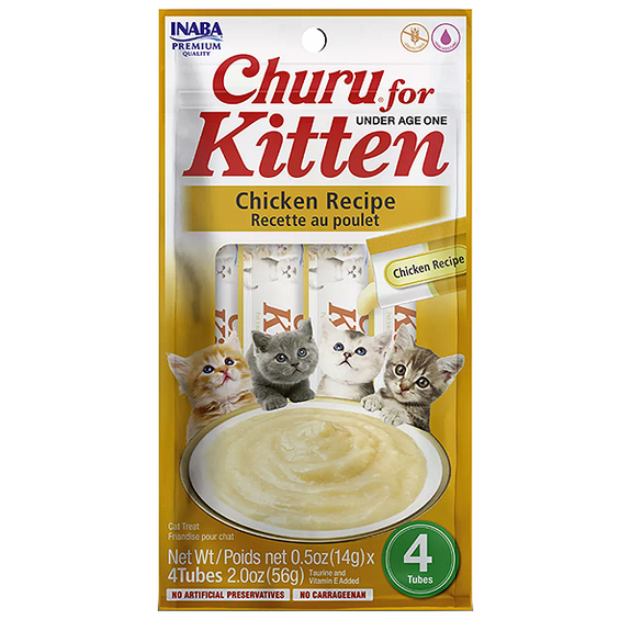 Churu For Kittens Chicken Recipe Grain-Free Lickable Cat Treats