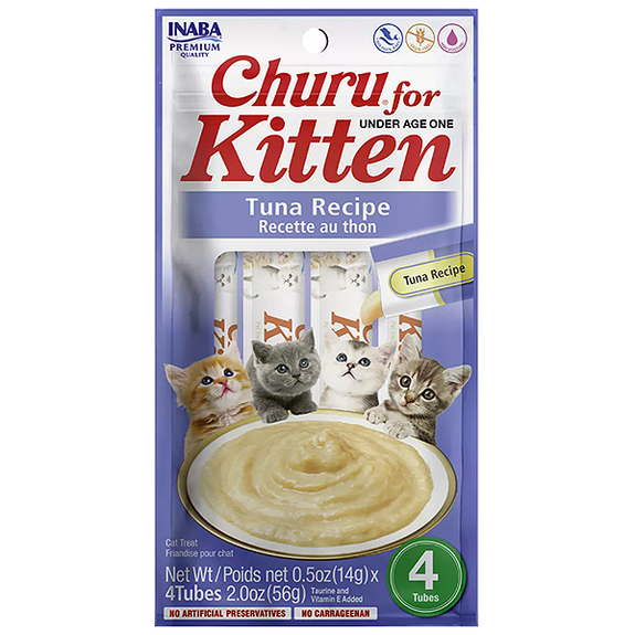 Churu For Kittens Tuna Recipe Grain-Free Lickable Cat Treats