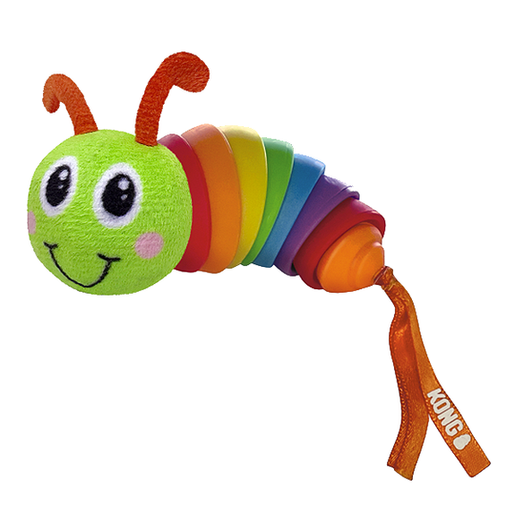 Clackz Bat-A-Bout Caterpillar Rainbow Crinkle Catnip Disk & Plush Cat Toy