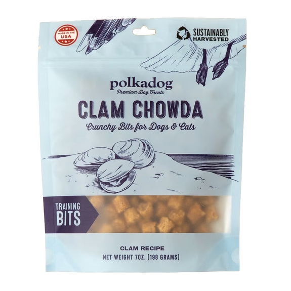 Clam Chowda Crunchy Bits Training Treats for Dogs & Cats