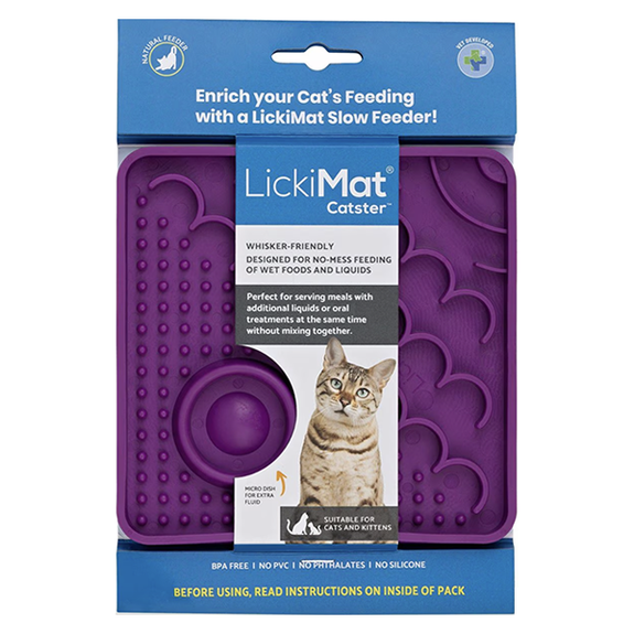 LickiMat Classic Catster Solo Treat-Dispensing Cat Toy Purple