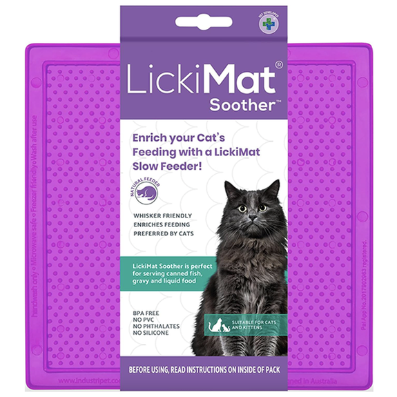 LickiMat Classic Soother Solo Treat-Dispensing Cat Toy Purple