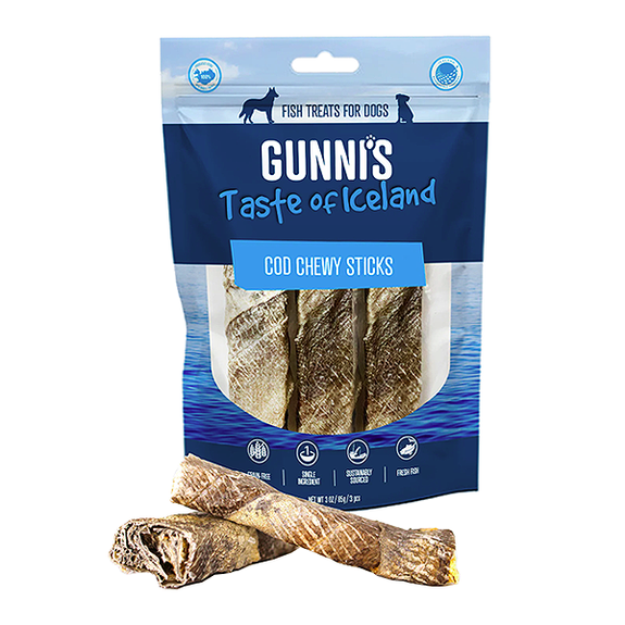 Cod Chewy Sticks Air Dried Single Ingredient Grain-Free Fish Dog Chews