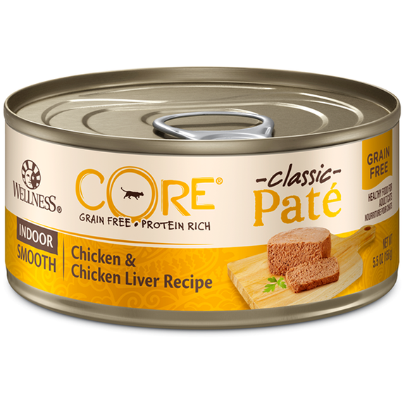 CORE Natural Grain-Free Indoor Chicken and Chicken Liver Smooth Pate Wet Canned Cat Food