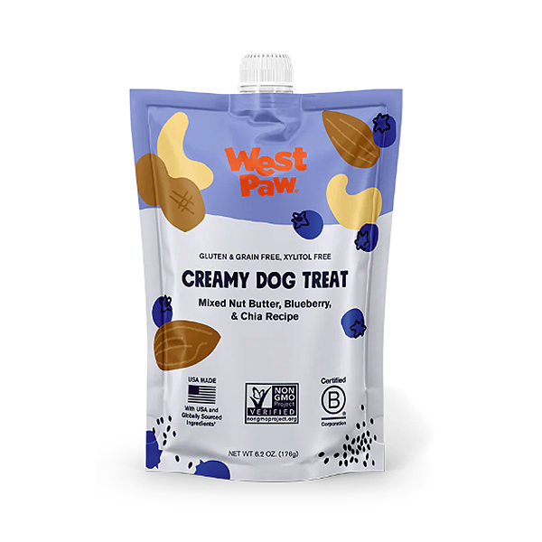 Creamy Mixed Nut Butter, Blueberry & Chia Recipe Grain-Free Dog Treat