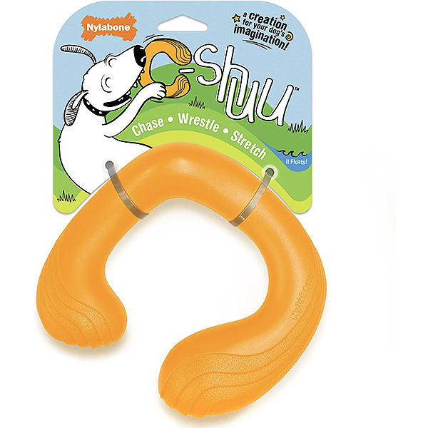Creative Play C-Shuu Interactive Flexible Boomerang Fetch & Chase Dog Toy Orange