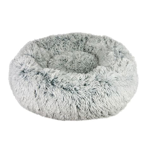 Dream Chaser Cuddle Donut Fuzzy Pet Bed Grey