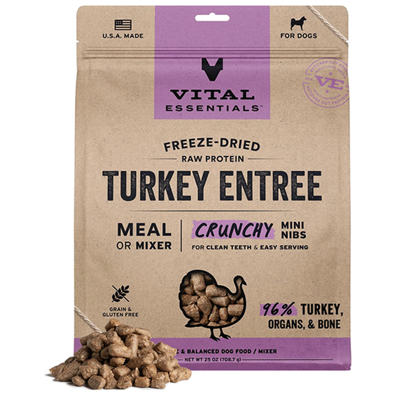 Turkey Crunchy Mini Nibs Freeze-Dried Grain-Free Dog Food