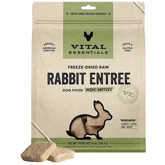 Rabbit Mini Patties Freeze-Dried Grain-Free Dog Food