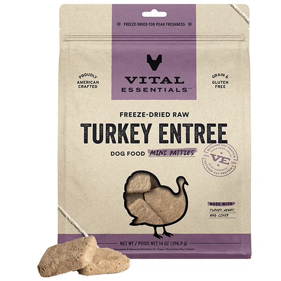Turkey Mini Patties Freeze-Dried Grain-Free Dog Food
