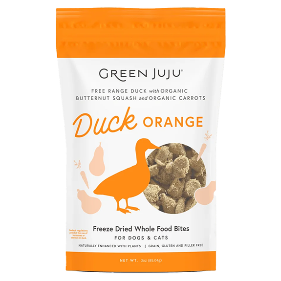 Duck Orange Free-Range Duck with Organic Butternut Squash & Carrots Freeze-Dried Grain-Free Whole Food Bites Dog & Cat Treats