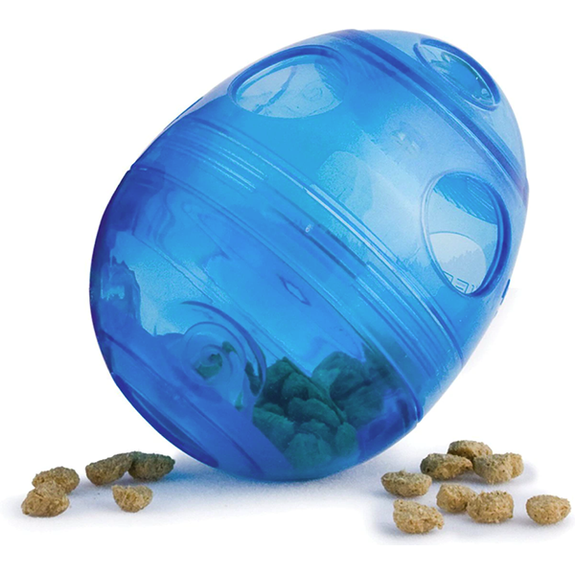 Funkitty Egg-Cersizer Slow Feeder & Treat Dispensing Cat Toy Blue