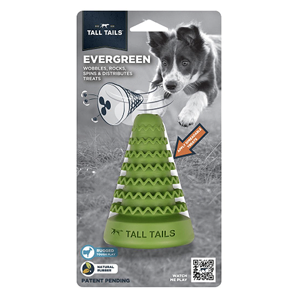 Evergreen Tree Natural Rubber Treat Dispensing Puzzle Dog Toy