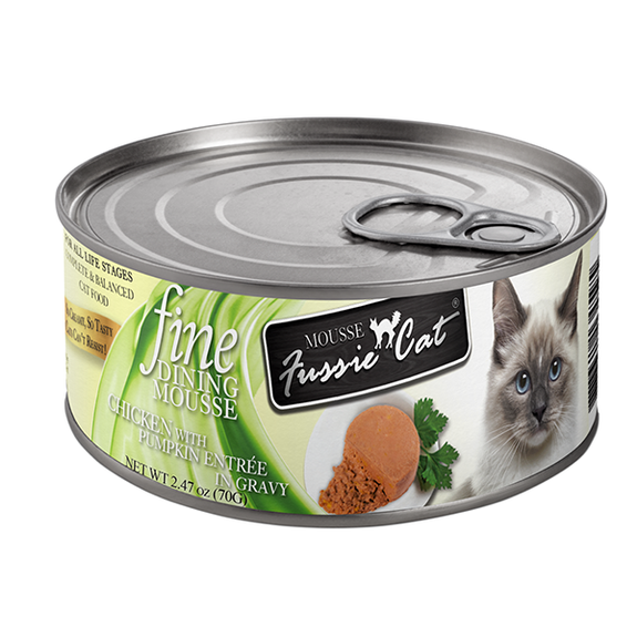 Fine Dining Mousse Chicken with Pumpkin Entree in Gravy Grain-Free Wet Canned Cat Food