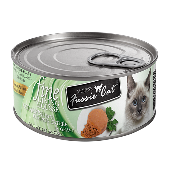 Fine Dining Mousse Ocean Fish with Pumpkin Entree in Gravy Grain-Free Wet Canned Cat Food