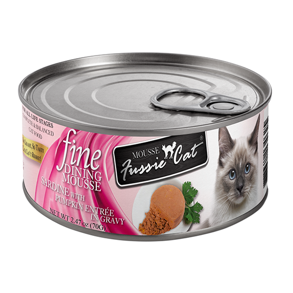 Fine Dining Mousse Sardine with Pumpkin Entree in Gravy Grain-Free Wet Canned Cat Food