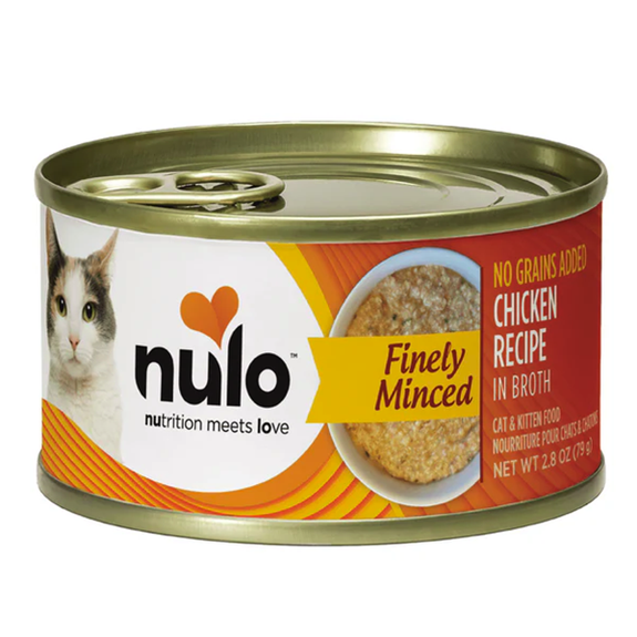 Finely Minced Chicken Recipe in Broth Grain-Free Canned Cat Food