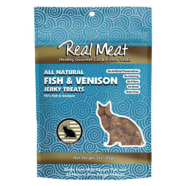 All Natural 95% Fish & Venison Grain-Free Jerky Cat Treats