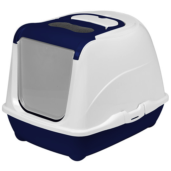 Flip Cat Enclosed Cat Litter Box Blue Berry