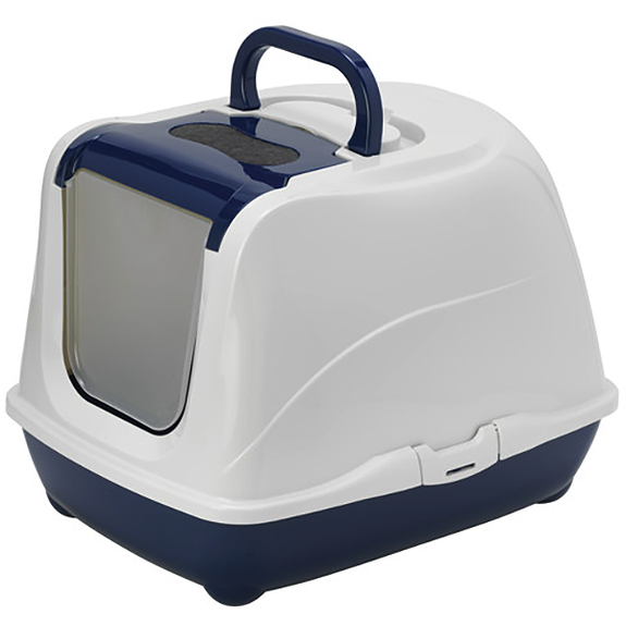 Flip Cat Jumbo Enclosed Cat Litter Box Blue Berry