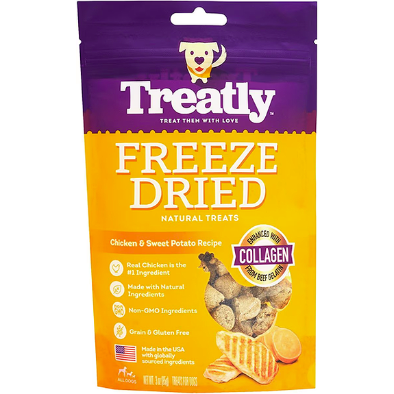 Freeze-Dried Natural Treats Chicken & Sweet Potato Recipe Enhanced with Collagen Grain-Free Dog Treats