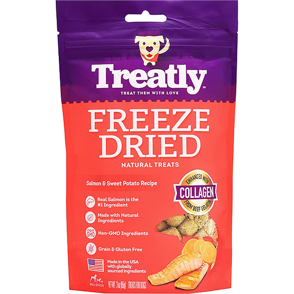 Freeze-Dried Natural Treats Salmon & Sweet Potato Recipe Enhanced with Collagen Grain-Free Dog Treats