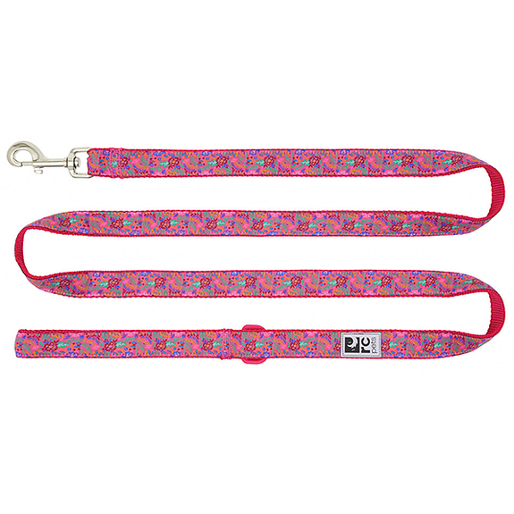 Dog Leash with Reflective Label Frida Pink Floral Pattern