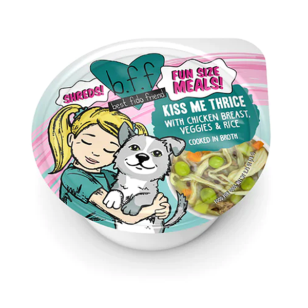 B.F.F. Fun Sized Meals Kiss Me Thrice White Rice, Chicken Breast & Veggies Cup Wet Dog Food