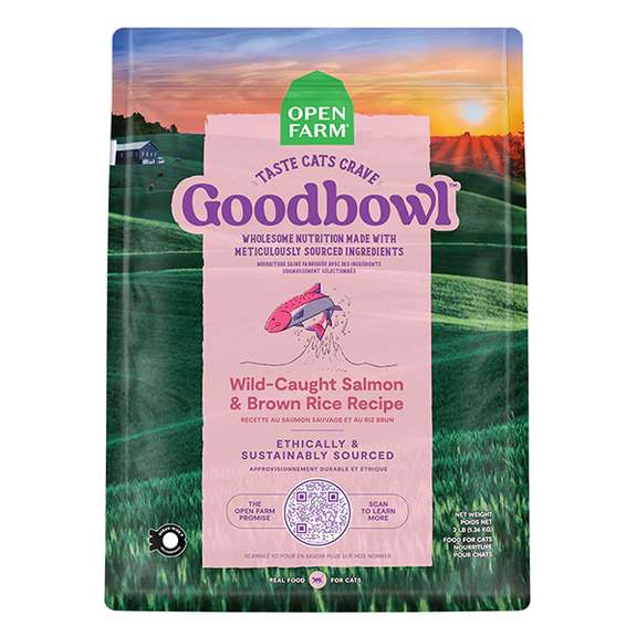 Goodbowl Wild Caught Salmon & Brown Rice Recipe Dry Cat Food