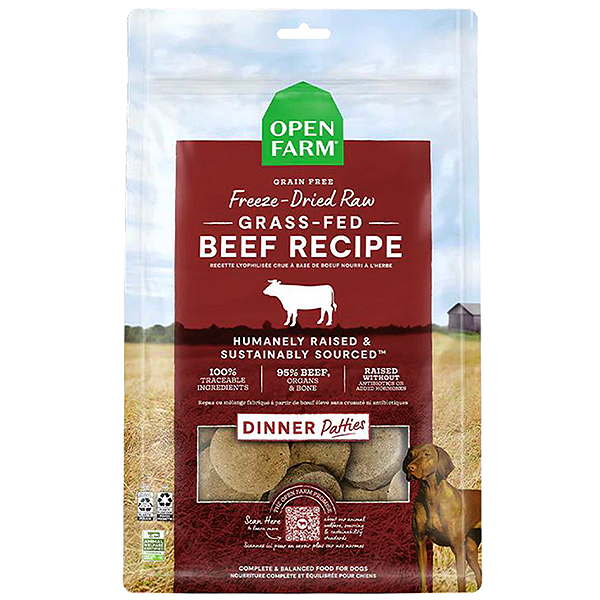 Grass-Fed Beef Recipe Freeze-Dried Grain-Free Raw Patties Dog Food