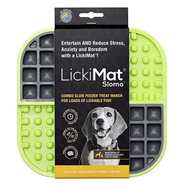LickiMat Slomo Slow Feeder Solo Treat Dispensing Dog Toy Green