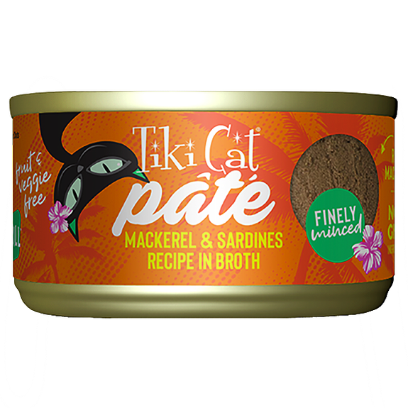 Grill Pate Mackerel & Sardines Recipe in Broth Grain-Free Canned Cat Food