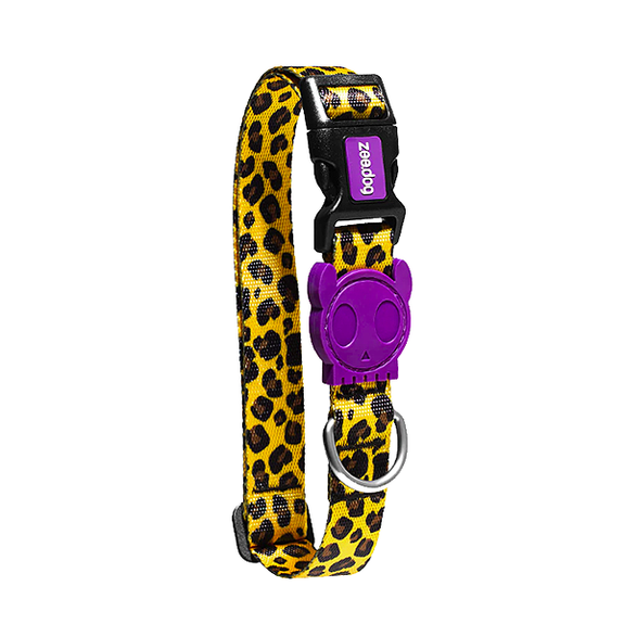 Adjustable Polyester Dog Collar Honey Leopard Print