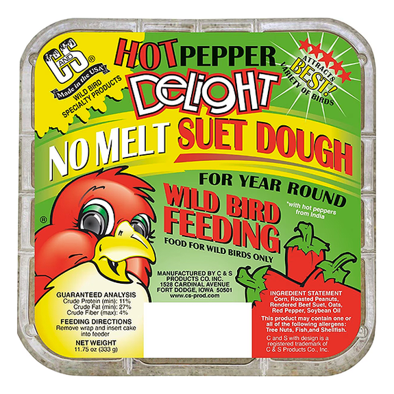 Year Round Hot Pepper Delight No Melt Suet Dough Wild Bird Food