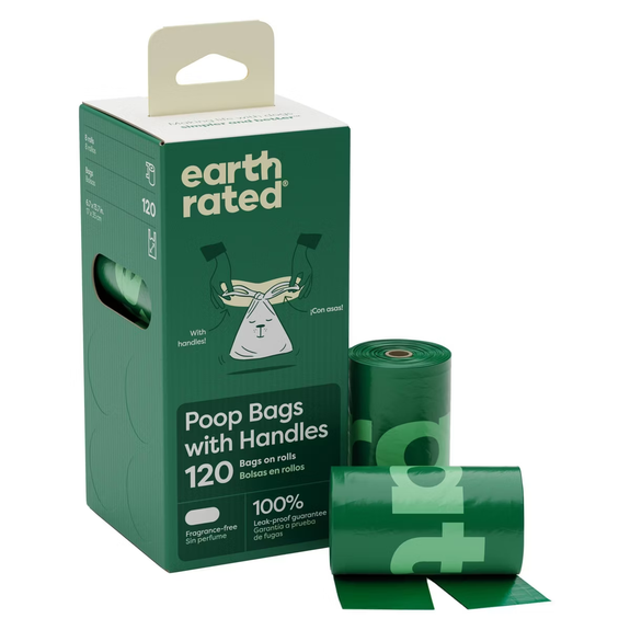 Unscented Dog Poop Bags with Handles Rolls