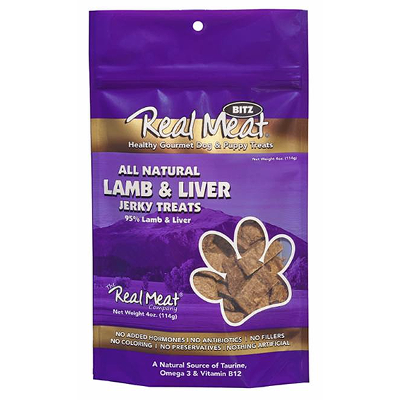 Bitz All Natural 95% Lamb & Liver Grain-Free Jerky Dog Treats