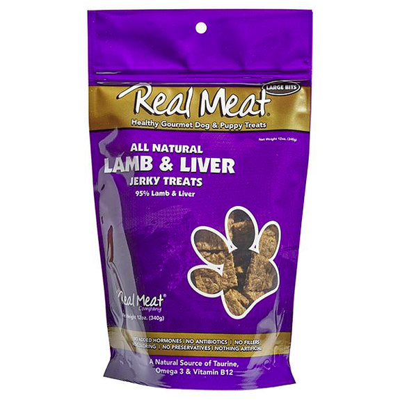 Large Bitz All Natural 95% Lamb & Liver Grain-Free Jerky Large Breed Dog Treats