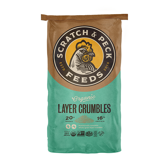 Organic Layer Crumbles 16% Protein Whole Grain Hen & Duck Poultry Food