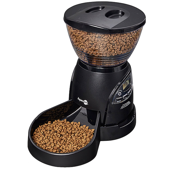 Lebistro Portion Control Programmable Automatic Feeder for Dogs & Cats Black