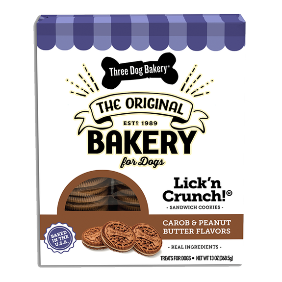Lick'n Crunch Carob Cookie & Peanut Butter Creme Sandwich Crunchy Dog Treats