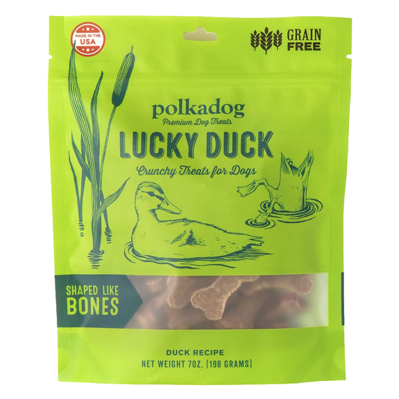 Lucky Duck Bone-Shaped Crunchy Duck Liver Grain-Free Treats for Dogs