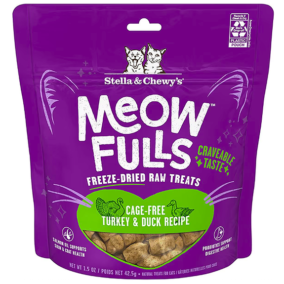 Meowfulls Cage-Free Turkey & Duck Recipe Grain-Free Freeze-Dried Raw Cat Treats