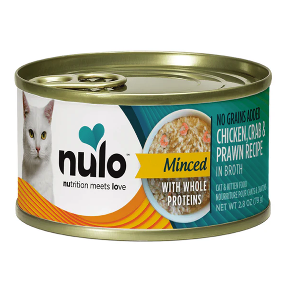 Minced Chicken, Crab & Prawn Recipe in Broth Grain-Free Canned Cat Food
