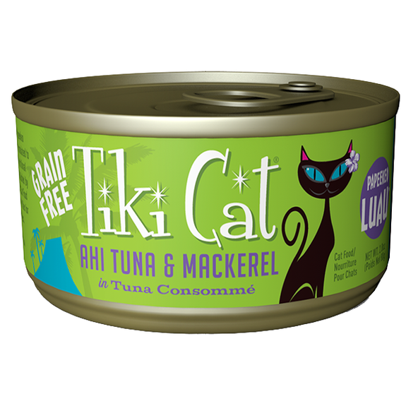 Papeekeo Luau Grain-Free Ahi Tuna And Mackrel In Tuna Consomme Canned Cat Food